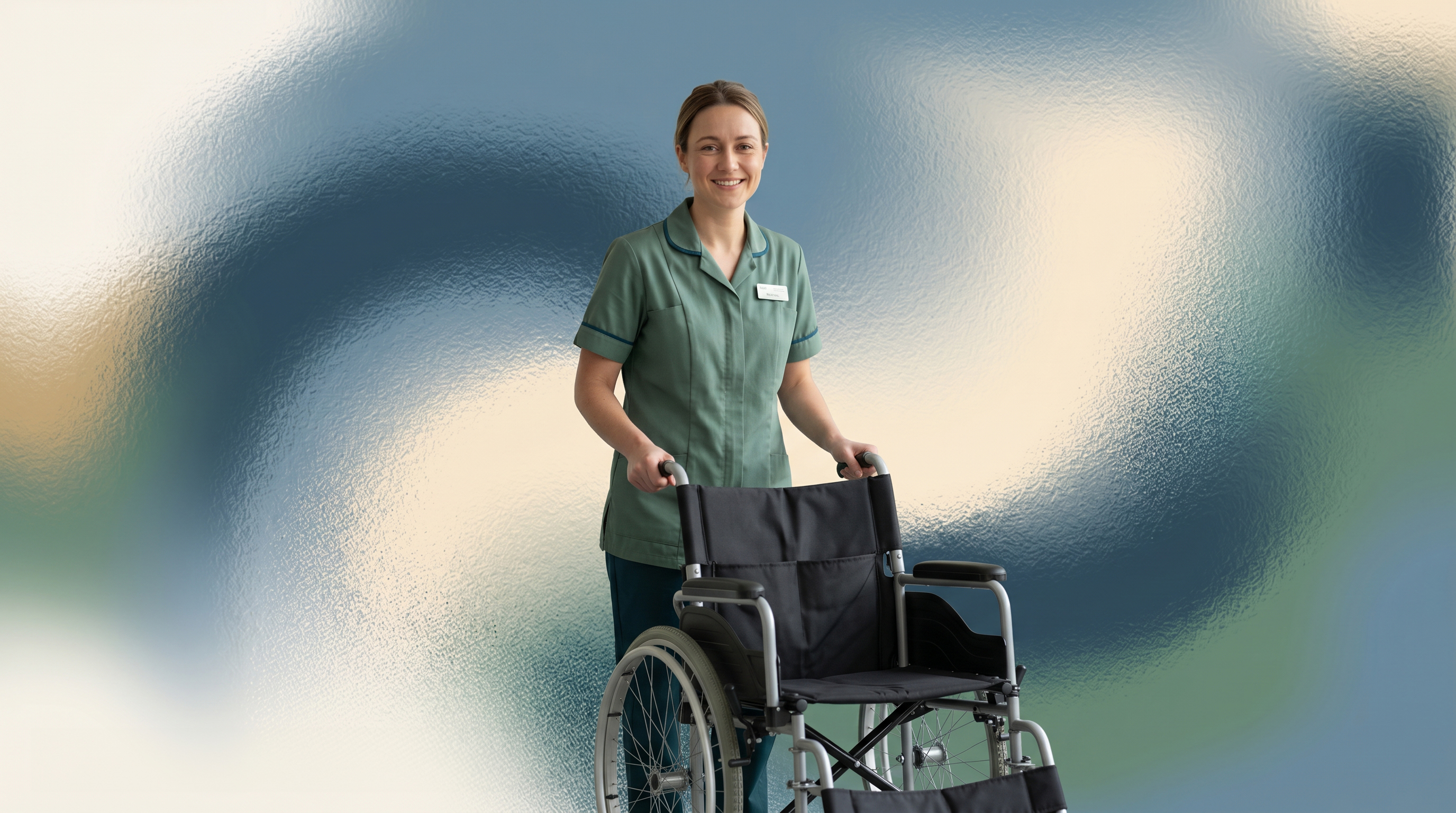 Nurse with patient in wheelchair